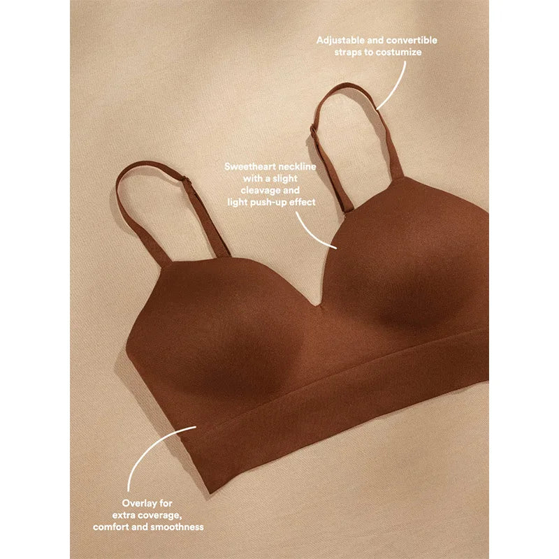 Women'S Sexy Body Shaping plus Size Fixed Cup Bra Supporting Traceless Underwear Comfortable Gather-Up Wireless Bra