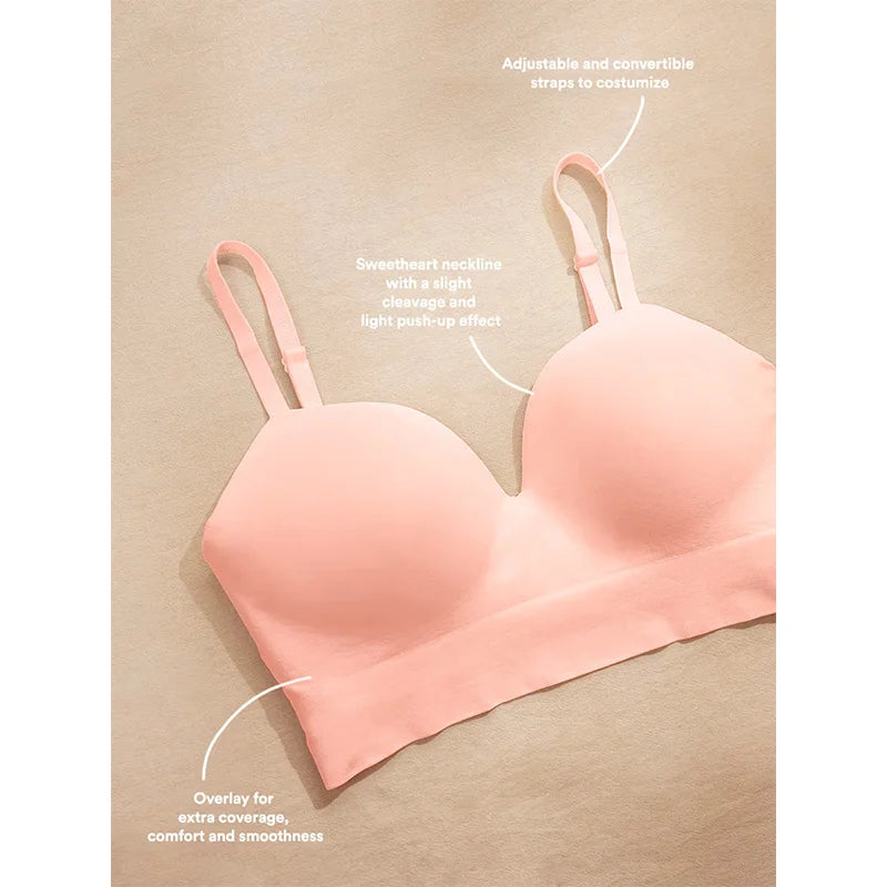 Women'S Sexy Body Shaping plus Size Fixed Cup Bra Supporting Traceless Underwear Comfortable Gather-Up Wireless Bra
